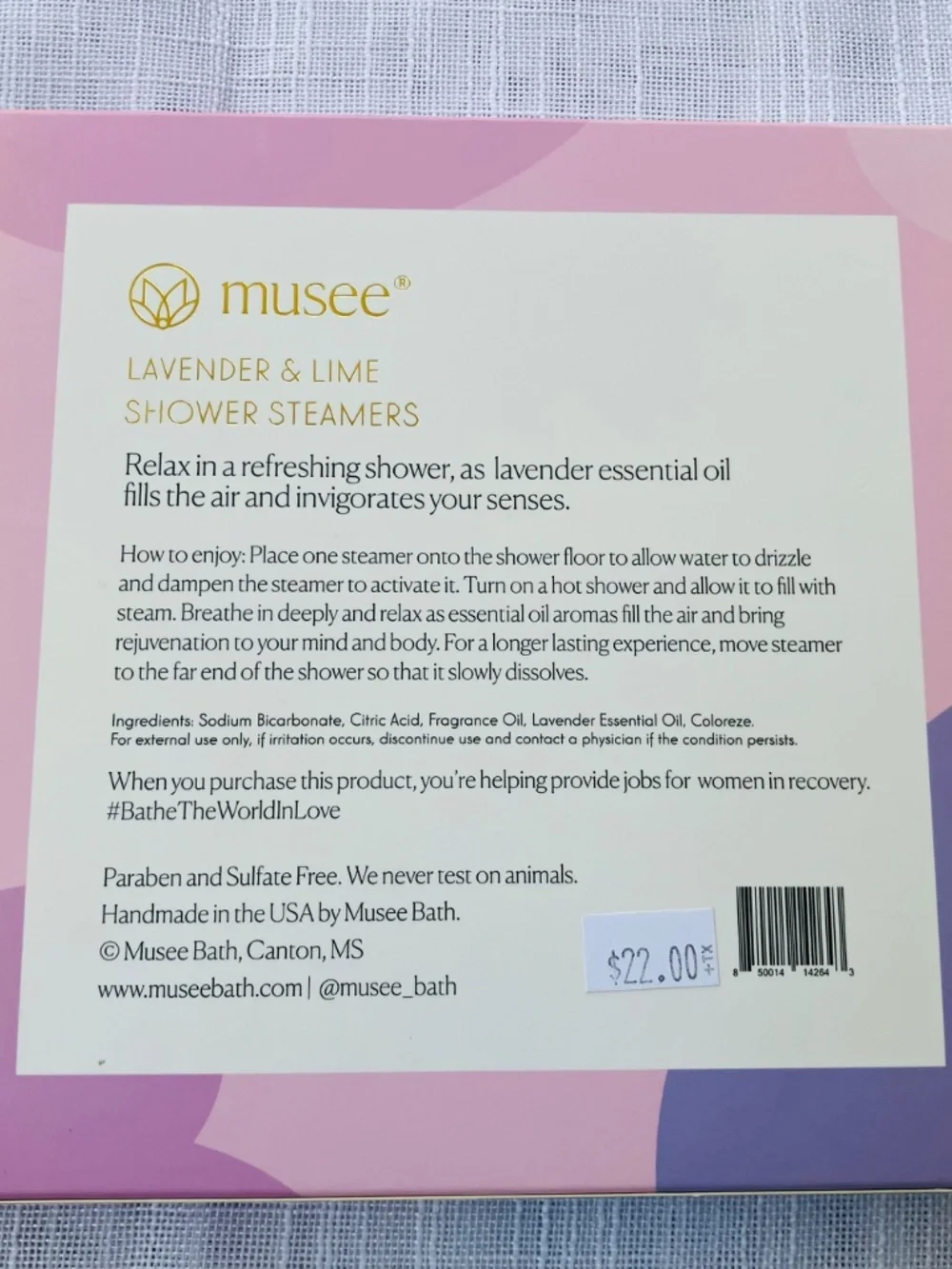 Two Pack of New Sealed Shower Steamers /Bliss Eucalyptus / Musee Lavender & Lime